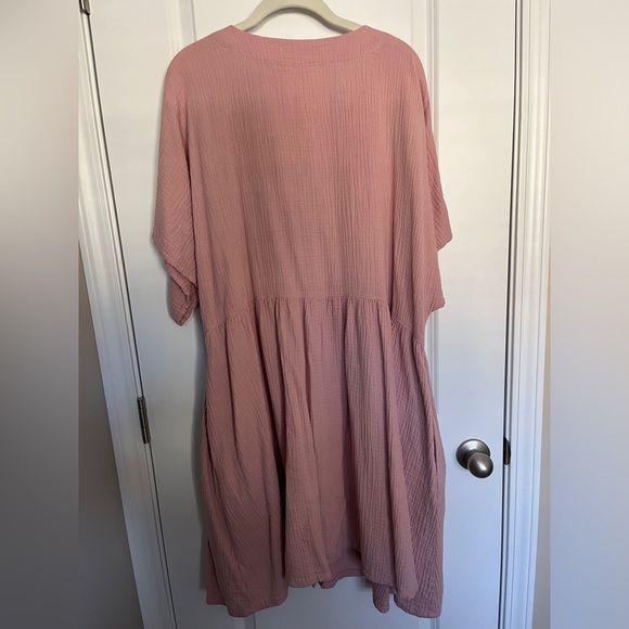 Madewell Lightspun Button Front Minidress in Dusty Rose - Picture 3 of 6